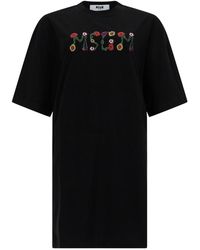 MSGM - Abito T-Shirt Con Logo - Lyst