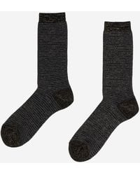 ANT45 - Ribbed Cotton Blend Socks With Metallic Thread - Lyst