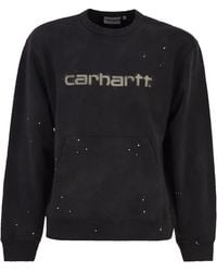 Carhartt - Crew Neck Sweatshirt With Spray Effect Logo - Lyst