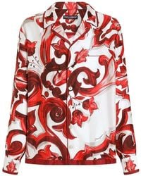 Dolce & Gabbana - Dolce & Gabbana Vanity Twill Shirt With Majolica Print - Lyst