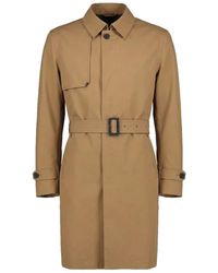 Herno - Belted Single Breasted Coat - Lyst