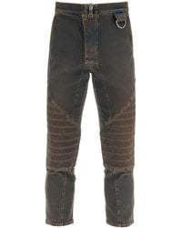 Balmain - Jeans estirados de con insertos acolchados y acolchados - Lyst