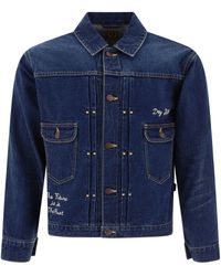 Human Made - Embroidered Denim Jacket - Lyst
