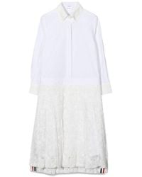 Thom Browne - Pleated Bottom Shirtdress For Girls - Lyst
