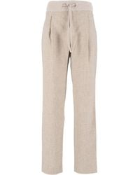 Fabiana Filippi - Greige Flannel Knit Waistband Jogging Trousers - Lyst