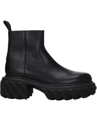 Off-White c/o Virgil Abloh - Stivaletti Tractor Motor Uomo Pelle Nero - Lyst