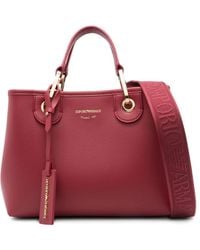 Emporio Armani - Rote Pebble-Textur Schultertasche - Lyst