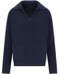 Weekend by Maxmara - Saloon Blue Polo Sweater - Lyst