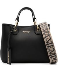 Emporio Armani - Borsa Nera Con Tracola Logata - Lyst