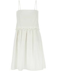 Miu Miu - Poplin Mini Dress Cotton - Lyst