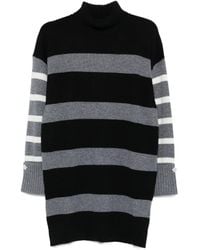 Liu Jo - Horizontal Stripe Turtleneck Mini Dress - Lyst