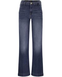 7 For All Mankind - 7 Voor Alle Mensheid Moderne Dojo High Tailleed Wijd Uitlopende Jeans - Lyst