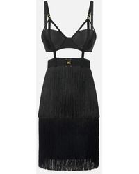 Elisabetta Franchi - Mini Dress With Fringes - Lyst