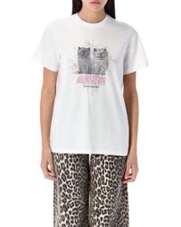 Ganni - T Shirts En Polos Wit - Lyst