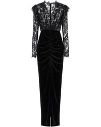 Alessandra Rich - Velvet And Lace Dress - Lyst
