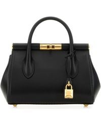Dolce & Gabbana - Marlene Leather Handbag With Logo Print - Lyst