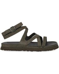 UGG - Goldengaze Embossed Ankle Wrap Dense Smoke Sandal - Lyst