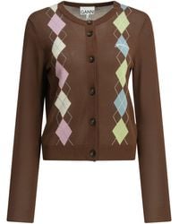 Ganni - "Argyle" Cardigan - Lyst