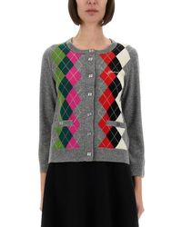 Ganni - Jacquard Cashmere Cardigan - Lyst