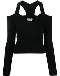 Alexander McQueen - Long Sleeve Halter Neck Top - Lyst