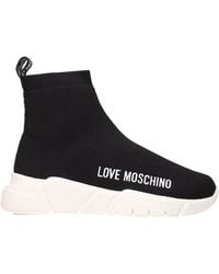 Love Moschino - Sneakers Donna Tessuto Nero/Bianco - Lyst