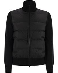 Moncler - Wool Padded Cardigan With Zip - Lyst