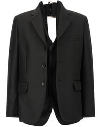 Comme des Garçons - Dubbele Laag Effect Blazer - Lyst