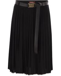 Max Mara - Gonna A Pieghe Con Cintura Savana Con Cintura - Lyst