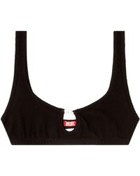 DIESEL - Corpiño De Canalé De Algodón Con Joya Oval D - Lyst