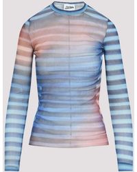 Jean Paul Gaultier - Light Mesh Printed Air Long Sleeves Top - Lyst