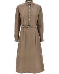 Fendi - Vestido Midi Chemisier - Lyst