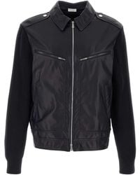 Brunello Cucinelli - Leather And Knit Jacket - Lyst