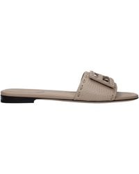 Fendi - Sandals And Clogs Leather/Taupe - Lyst