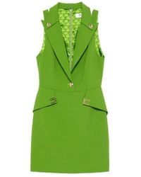 Elisabetta Franchi - Double Layer Stretch Crepe Mini Dress - Lyst