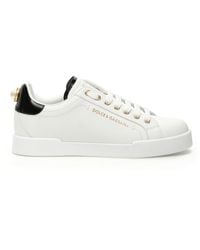 Dolce & Gabbana - Portofino Sneakers Met Pearl - Lyst
