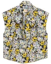 Marni - Poplin Sleeveless Blouse With Pop Floral Print - Lyst