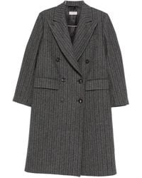 Alberto Biani - Wool Double-Breasted Coat - Lyst