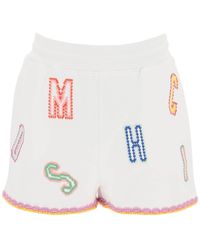 Moschino - Pantalones cortos de algodón bordado de - Lyst