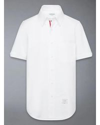 Thom Browne - Chemise droite boutonnée à manches courtes avec patte de boutonnage Cf Gg en Oxford - Lyst