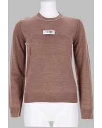 MM6 by Maison Margiela - Wool Blend Fitted Knit Sweater - Lyst