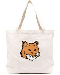 Maison Kitsuné - Maison Kitsune 'fox Head Cotton Tote Bag - Lyst