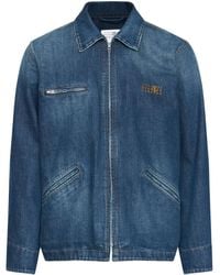 MM6 by Maison Margiela - Zip-Up Denim Jacket - Lyst