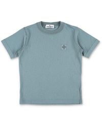 Stone Island - Boy's Cotton T-Shirt With Logo Patch - Lyst