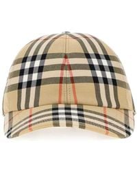 Burberry - Classic Check 100% Cotton Baseball Cap - Lyst