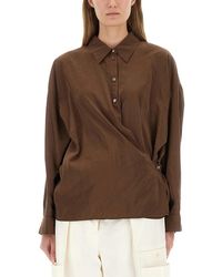 Lemaire - Straight Twisted Collar Shirt - Lyst