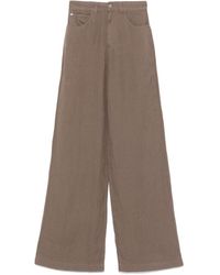 Emporio Armani - Wide-Leg Linen Trousers - Lyst