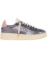 Autry - Dallas Low Sparkling Sequin Steel Sneakers - Lyst
