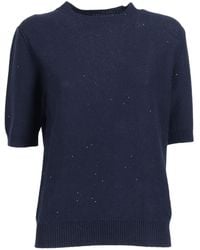 Fabiana Filippi - Sequin Short Sleeve Crew Neck Sweater - Lyst