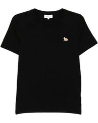 Maison Kitsuné - T-Shirt Met Geborduurd Logo - Lyst