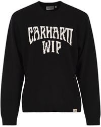 Carhartt - Katoenen Trui Met Ronde Hals En Jacquardlogo - Lyst
